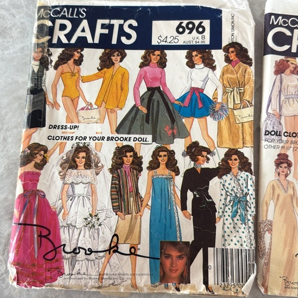 McCall's VINTAGE BROOKE SHIELD SEWING PATTERNS 9316 696  9283 BARBIE CLOTHES - Picture 4 of 11